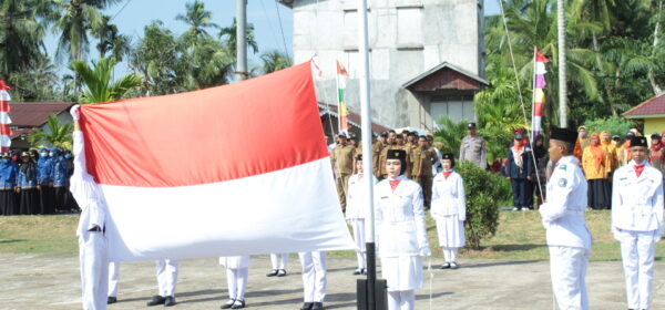 Pasukan Pengibar Bendera Hari Ulang Tahun KE-78 Republik Indonesia yang dilaksanakan di Kecamatan Batu Ampar Tahun 2023.